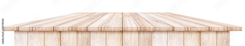 Wooden table top isolated on white background. Wooden table top isolated on white background.