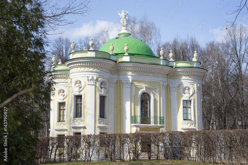 Hermitage pavilion in English landscape garden of Kuskovo. Built in 1765—1767. Moscow, Russia.