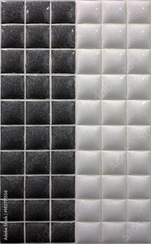 Black and white pattern mosaic tile