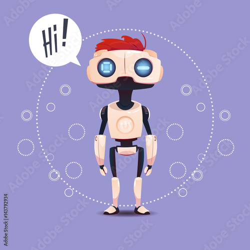 Chat Bot, Robot Virtual Assistance Element Of Website Or Mobile Applications, Artificial Intelligence Concept Flat Vector Illustration