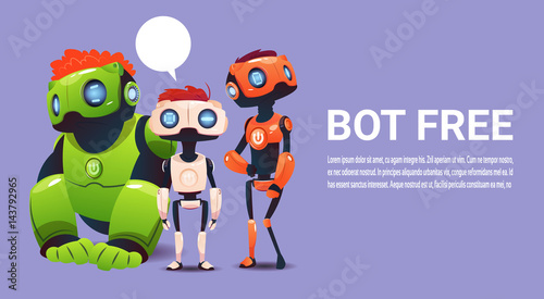 Free Chat Bot, Robot Virtual Assistance Element Of Website Or Mobile Applications, Artificial Intelligence Concept Flat Vector Illustration