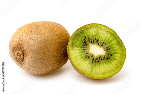 Ripe kiwi on white background