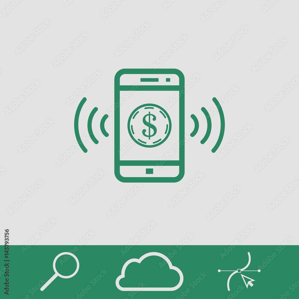 phone and money icon stock vector illustration flat design phone and money icon stock vector illustration flat design