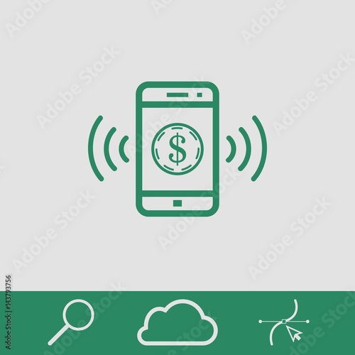 phone and money icon stock vector illustration flat design