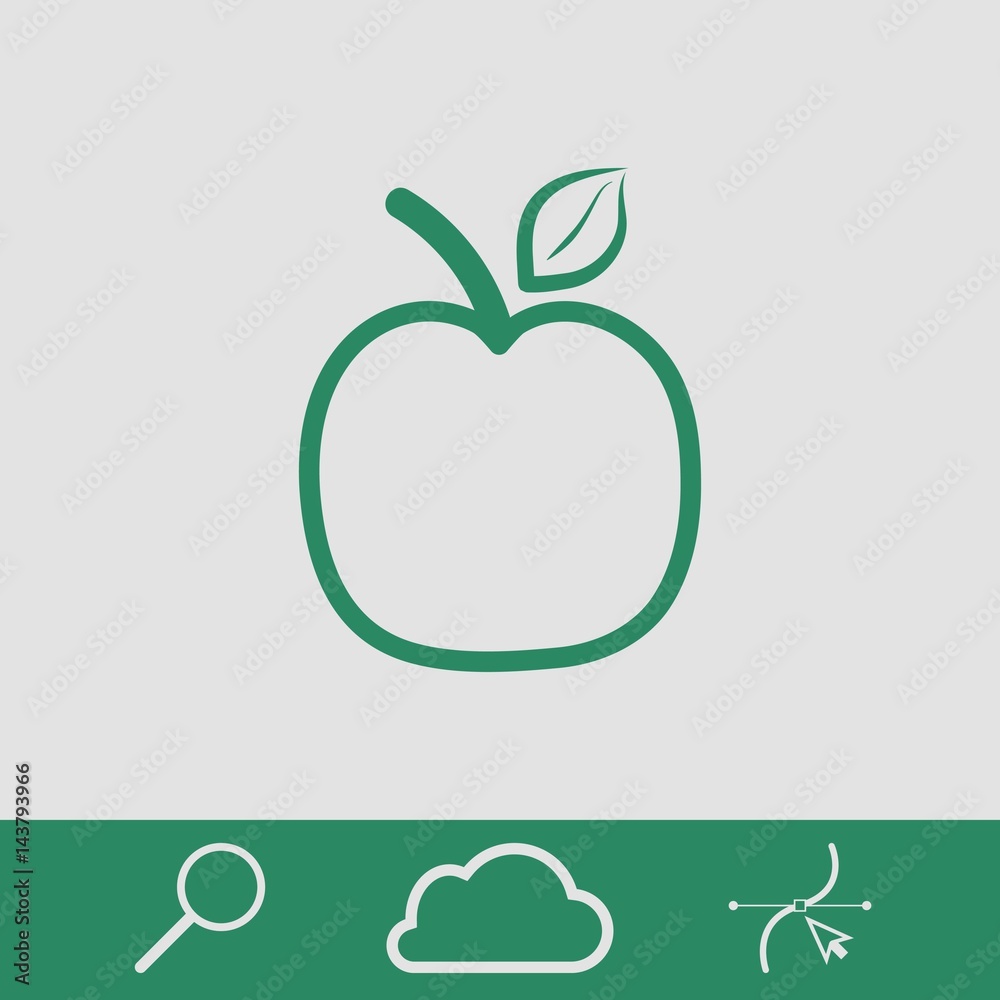 apple icon stock vector illustration flat design apple icon stock vector illustration flat design