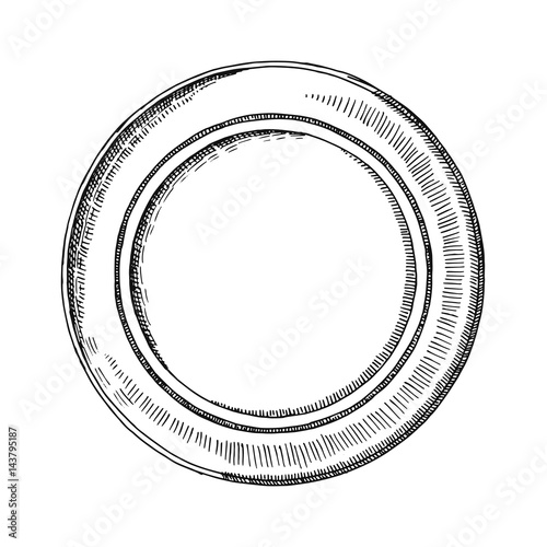 Plate drawing vector