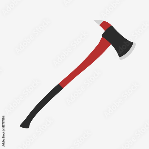 Red fireman axe.