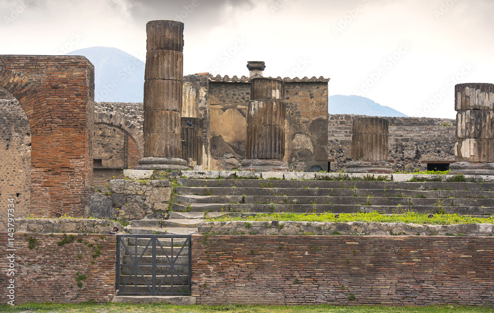 The famous antique site of Pompeii, ancient Roman city