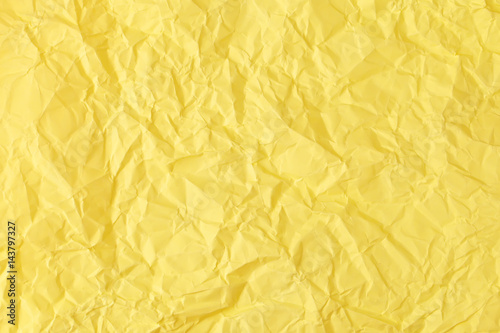 Texture of crumpled Yellow paper
