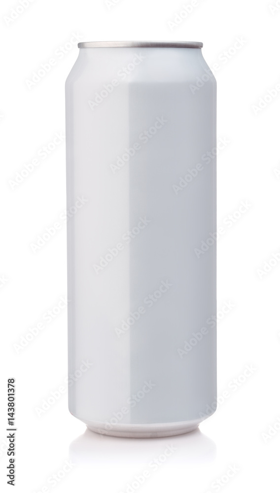 Front view of white aluminum can Front view of white aluminum can