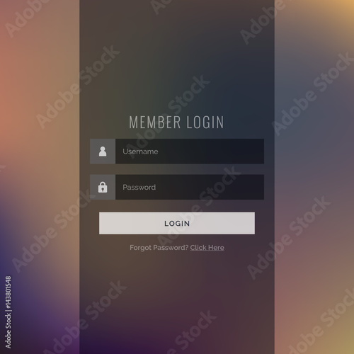elegant dark login UI template design