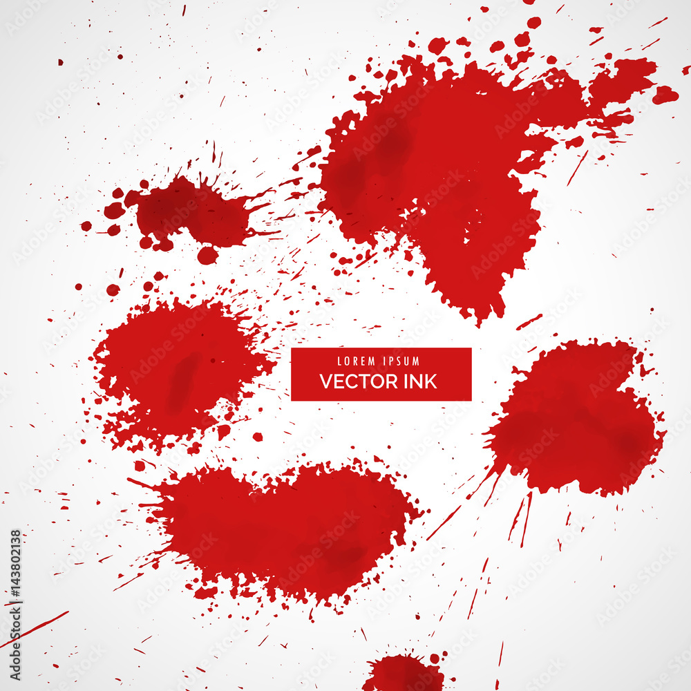 red blood splatter vector set