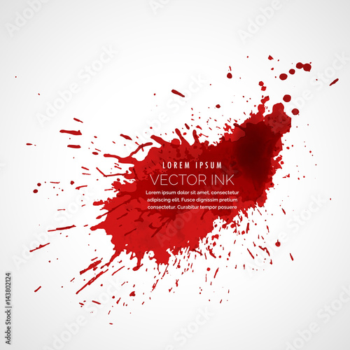 red ink splatter vector