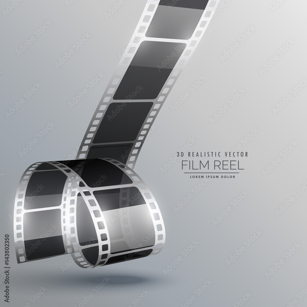 Fototapeta premium realistic 3d film strip vector design