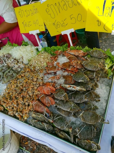 Seafood market in Thailand photo