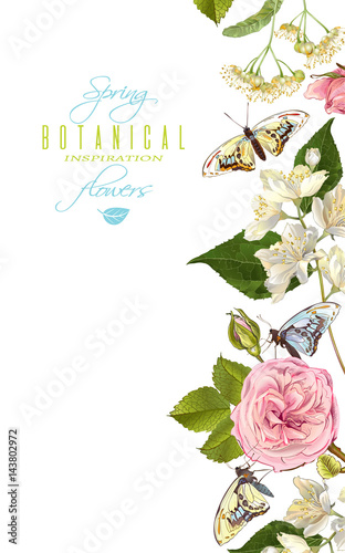 Flower butterfly banner