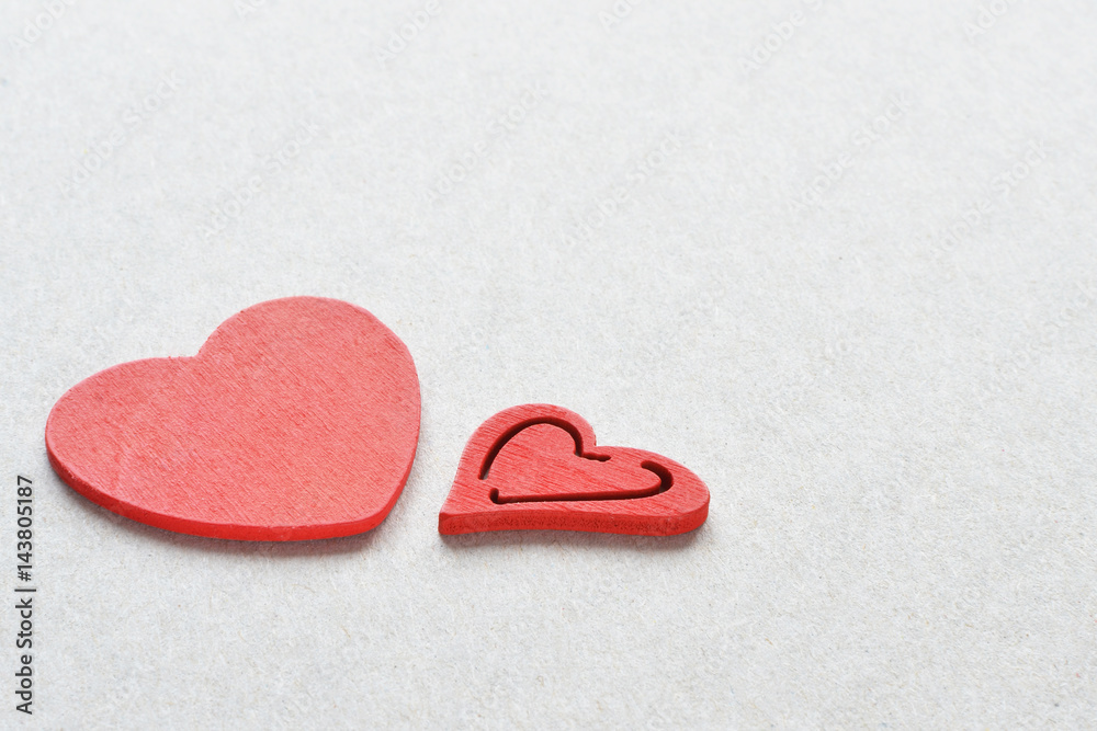 Fototapeta premium two red hearts background
