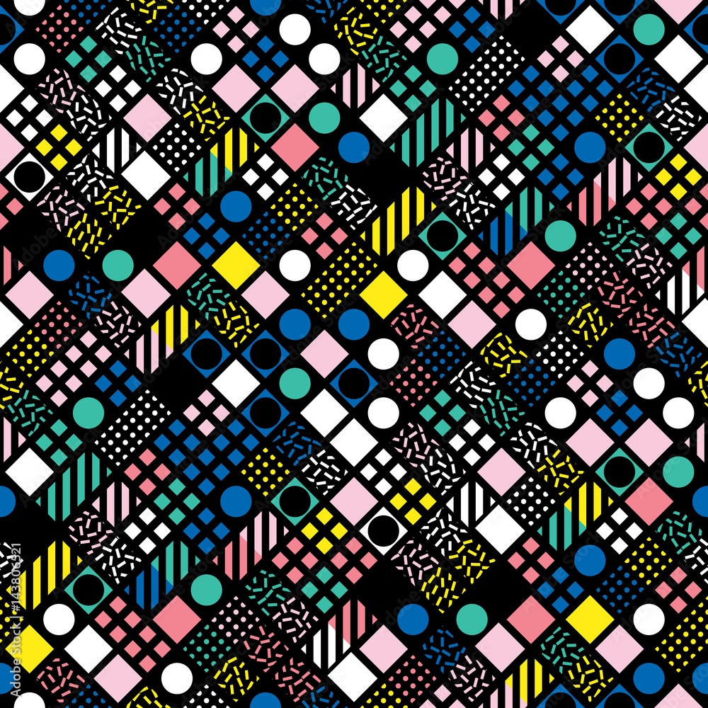 Colorful bold bright seamless pattern Colorful bold bright seamless pattern