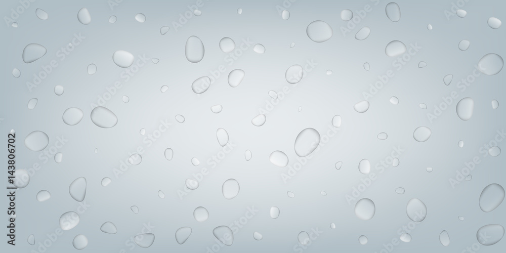 Water drops. Realistic water droplets with transparency