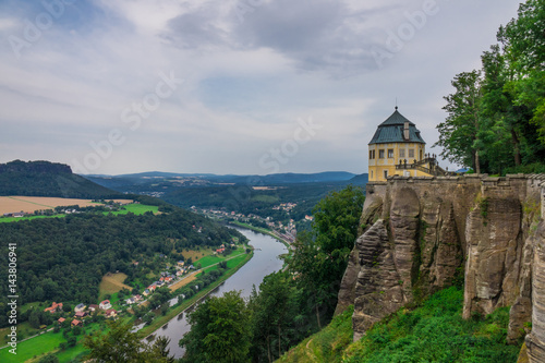 The panorama of landscape in Saxon Switzerland  Germany