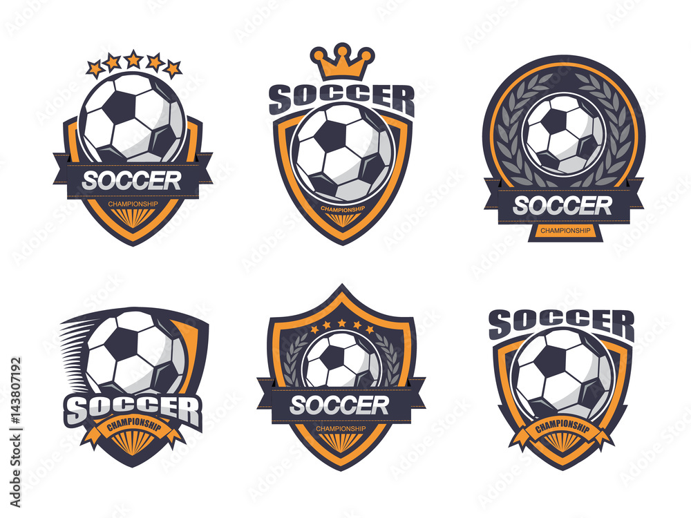 Obraz premium Illustration of soccer logo set
