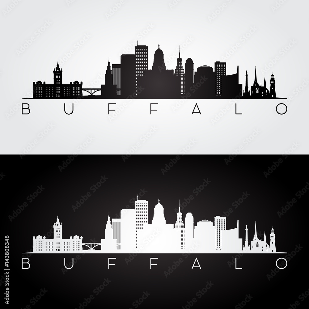 Buffalo city skyline silhouette