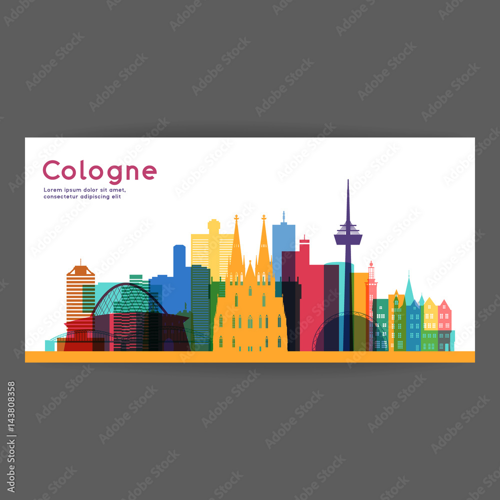 Cologne colorful Skyline