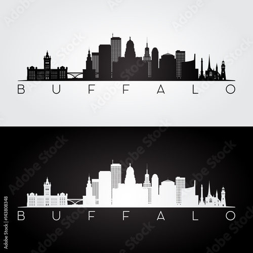 Buffalo city skyline silhouette