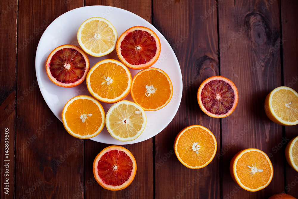 Citrus on a table in a plate Citrus on a table in a plate