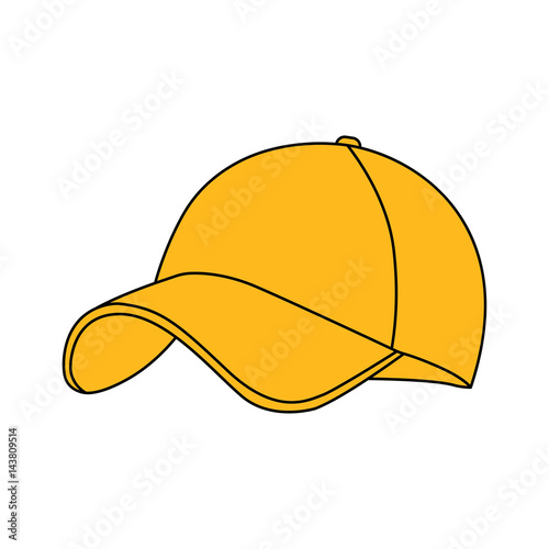 Yellow baseball cap icon