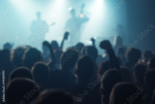 Blur defocused music concert crowd as abstract background