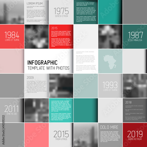 Mosaic infographic template with photos
