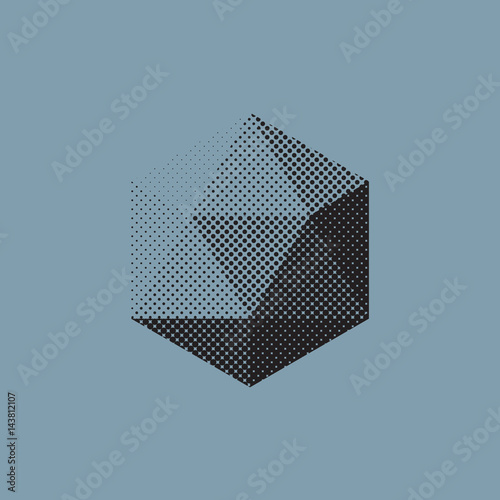 Color abstract shape with low-poly, polygonal triangular