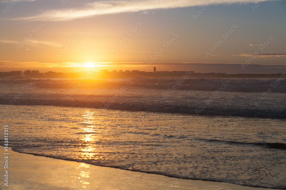 Atlantic coast at sunset, Portugal