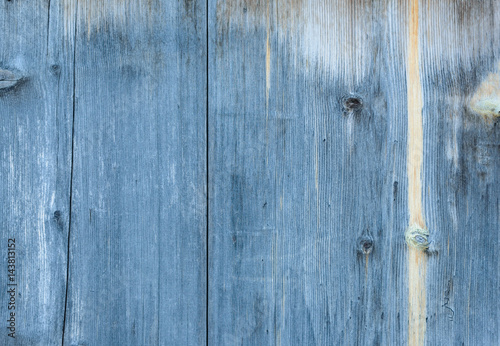 Obraz na płótnie Old blue wooden wall, detailed background photo texture. Wood plank fence close up. Retro color style. w salonie