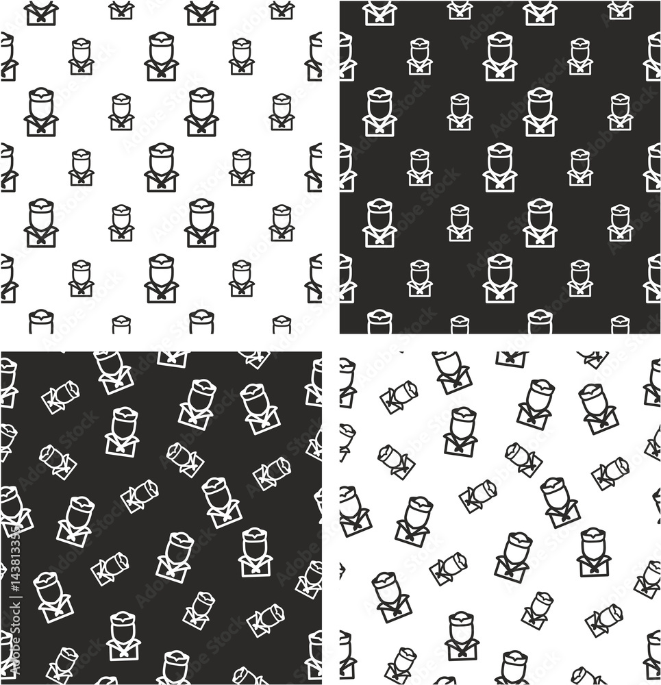 Sailor Avatar Big & Small Aligned & Random Seamless Pattern Set Sailor Avatar Big & Small Aligned & Random Seamless Pattern Set