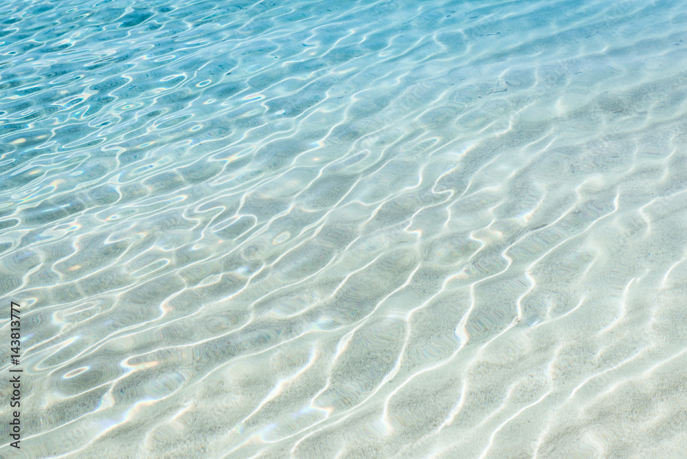 Shining blue water ripple background. Clear sea water background.