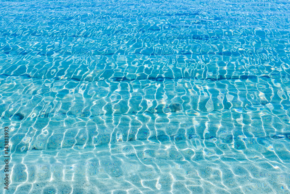 Shining blue water ripple background. Clear sea water background. Photo from Kalamitsi, Sitonia, Halkidiki, Macedonia, Northern Greece.