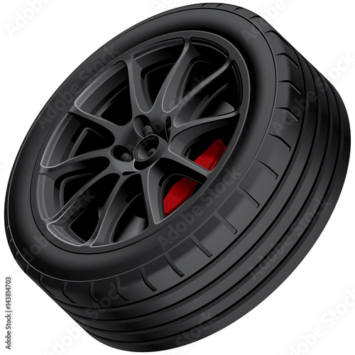 Black alloy wheel