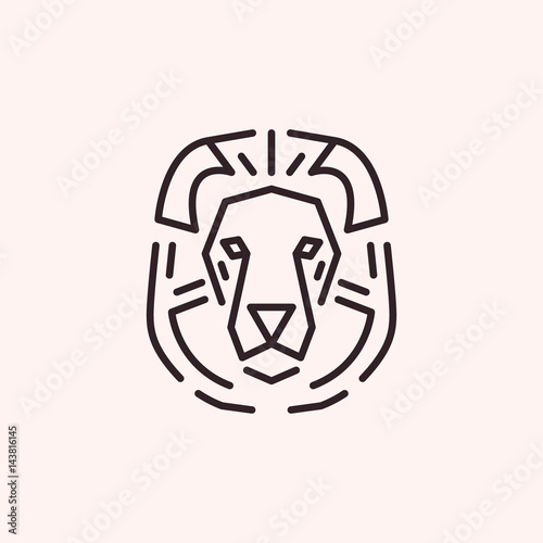 Fototapeta Naklejka Na Ścianę i Meble -  Modern lion icon, head. Line design. Vector illustration EPS 10