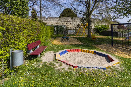 Kindergarten Playground in front of the village at the Floersheim-Dalsheim rhine-hesse Germany photo