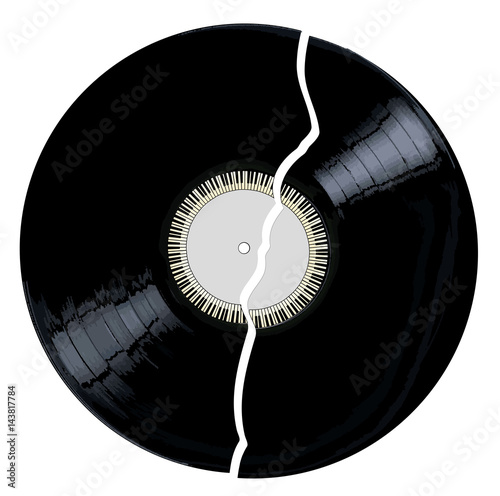 Broken Plain Label Record