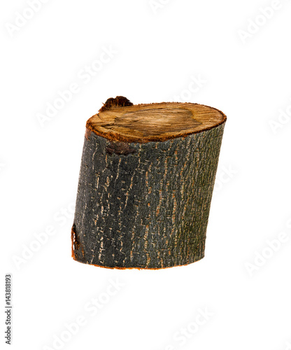 wooden impressive stub isolated on a white background