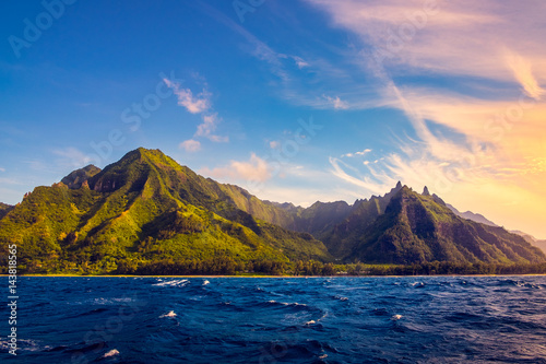 Dramatic landscape of Na Pali coast, Kauai, Hawaii photo