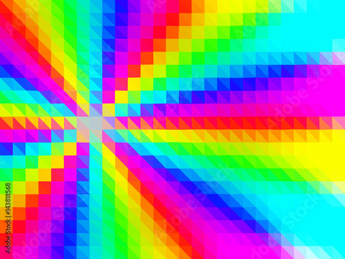 Rainbow low poly triangle style vector mosaic background