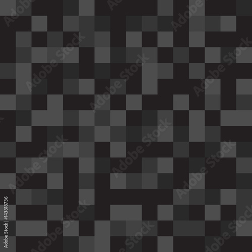Abstract pattern, background of black monotonous squares in the same color palette for web sites. Flat style. Dark illustration. Mosaic