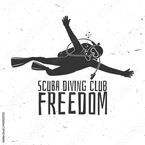 Scuba diving club. Vector illustration.