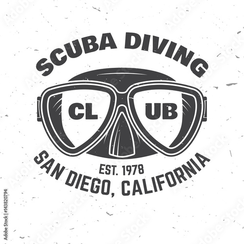 Scuba diving club. Vector illustration.