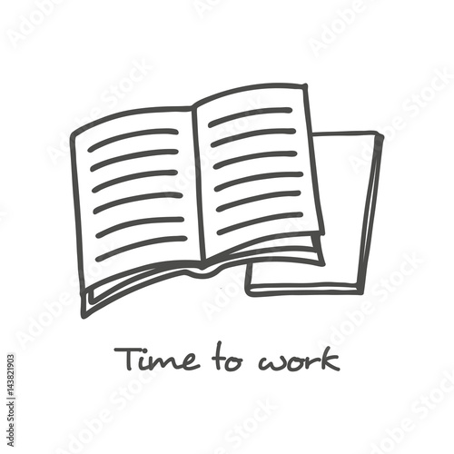 Hand drawn open book icon