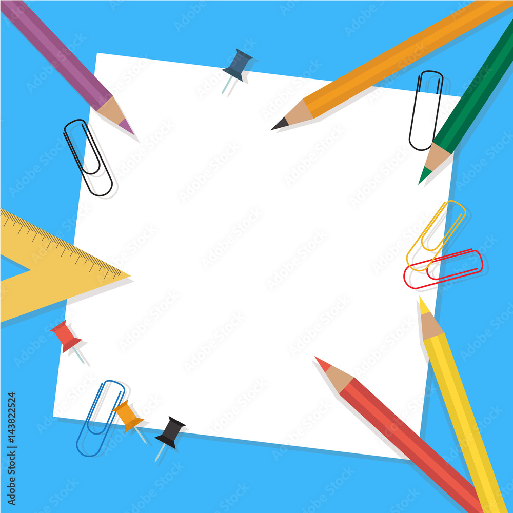 Back to school vector background - flat design, eps10 Back to school vector background - flat design, eps10